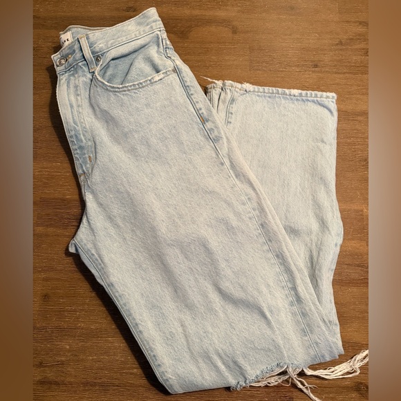 SLVRLAKE Light Blue Distressed Wide Leg Jeans - Picture 3 of 3